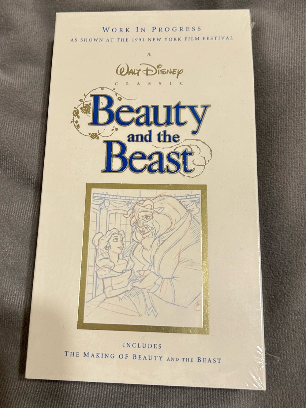 Sealed VHS Tape Walt Disney 1991 Vintage Work in Progress Beauty and the Beast